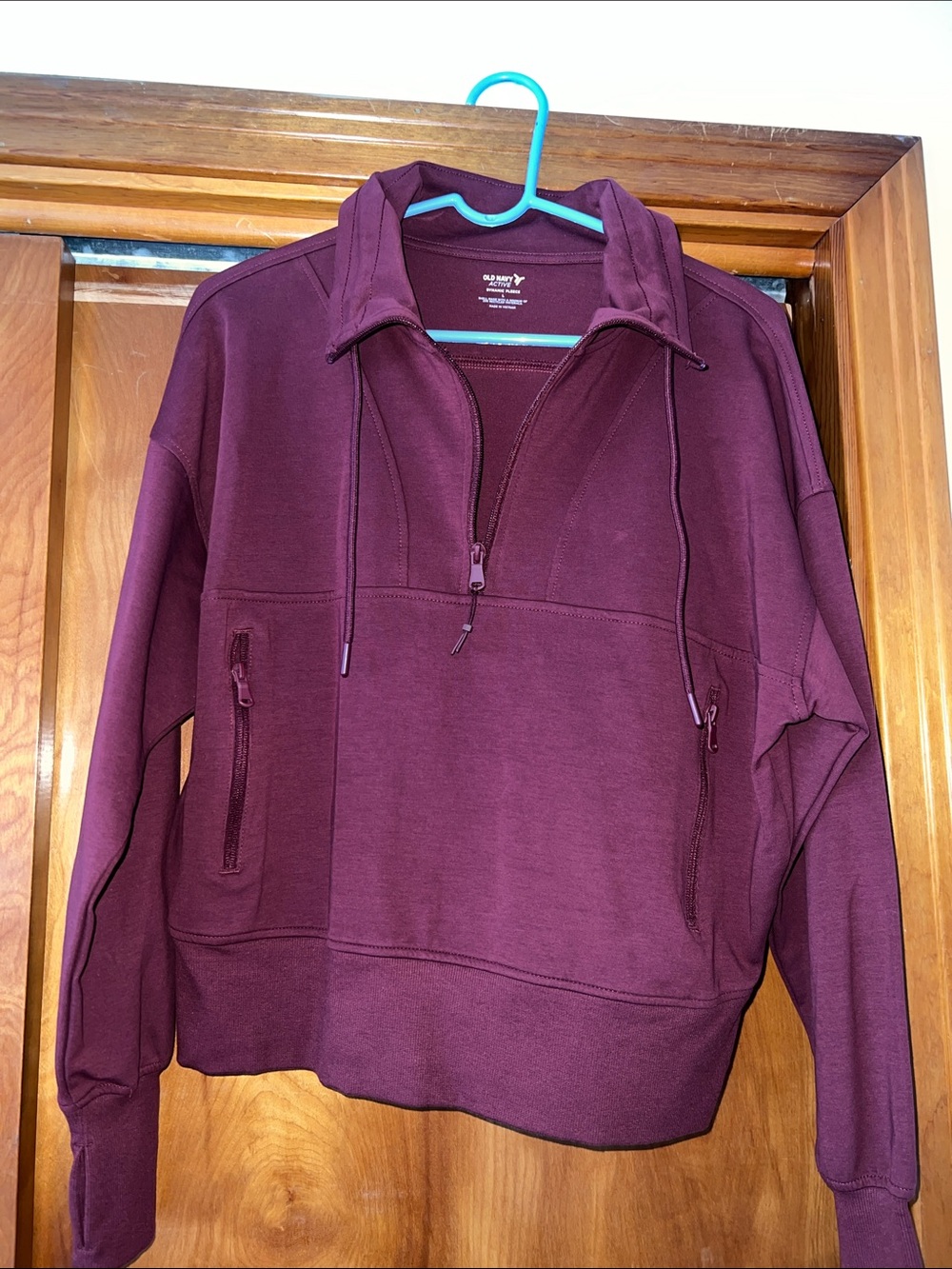 Old Navy Active Dynamic Fleece Half-Zip Pullover — Maroon